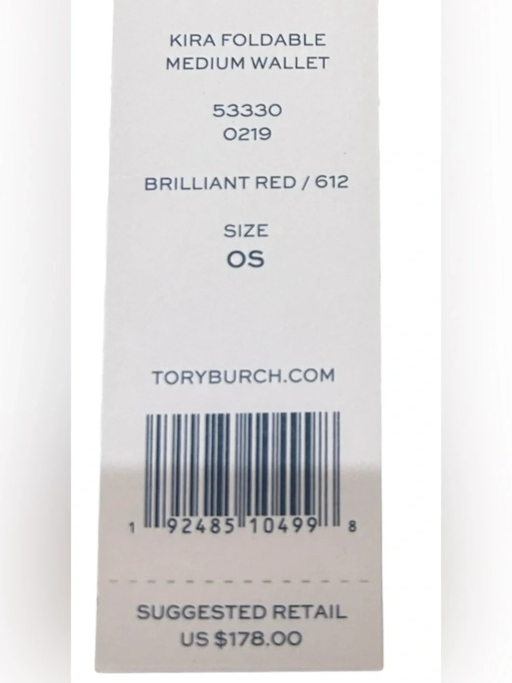 Tory Burch Brilliant Red Foldable Medium Wallet with Gold Logo